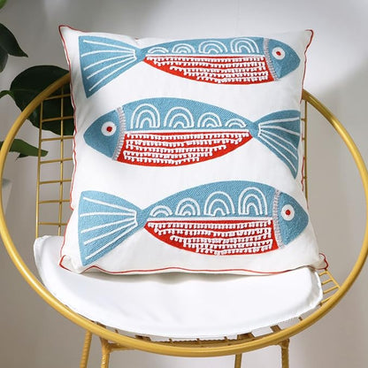 1 PCS Embroidered Throw Pillow Cover Cotton Decorative Square Cushion Cases - Image 6
