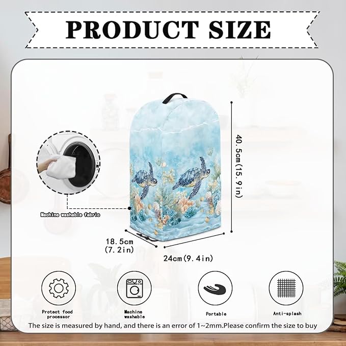 Undersea Turtle Coral Blender Dust Cover Kitchen Small Appliance Decor Anti - Image 6