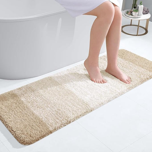 OLANLY Bathroom Runner Rugs 47x17, Extra Soft Absorbent Microfiber Bath Rugs by OLANLY