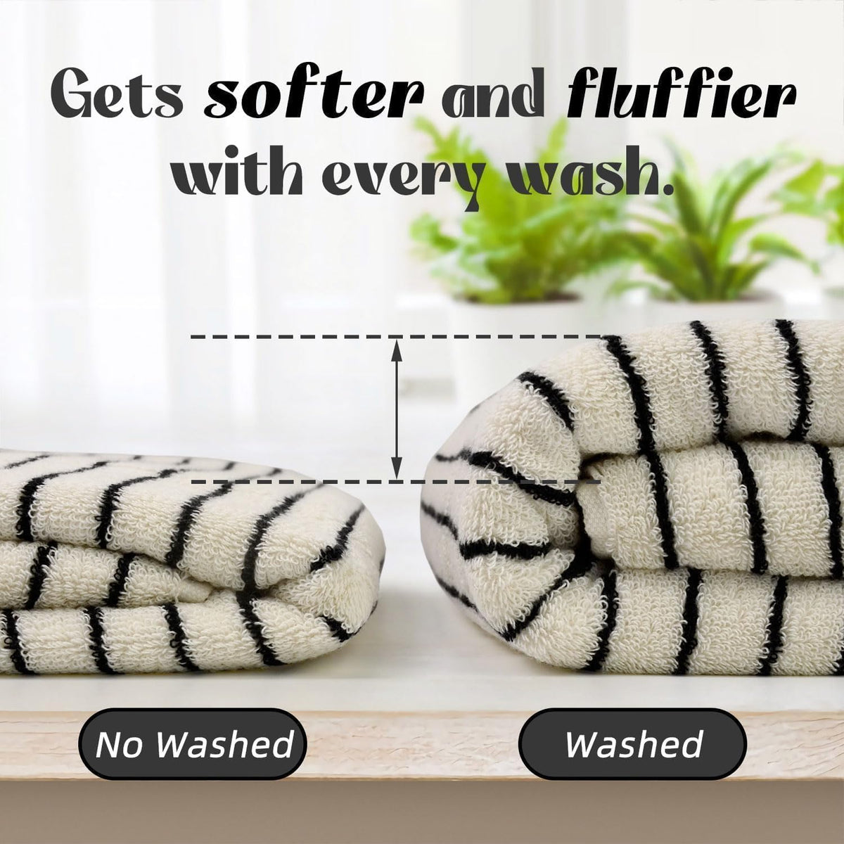 black and ivory striped bath towels set of, package contents