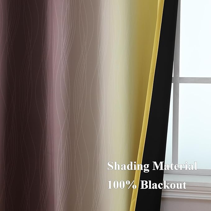 Estelar Textiler Brown and Yellow Blackout Curtains - Image 5