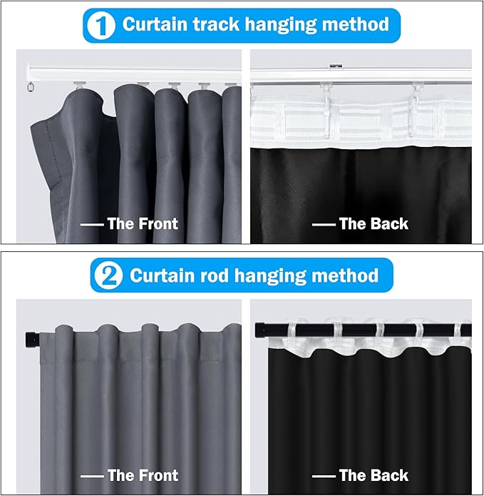 Room Divider Curtains Total Blackout Privacy Curtain Panel Room Thermal - Image 2