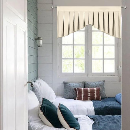 Valances for Windows Beige Window Valance for Living Room Rod Pocket Blackout - Image 2