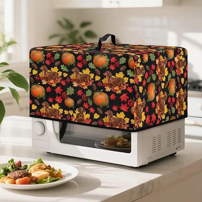Microwave Dust Cover, Thanksgiving Dog Heat-Resistant Waterproof Polyester - Image 3