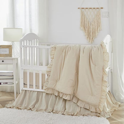 Brandream Boho Bohemian Girl Baby Nursery Crib Bed Skirt Dust Ruffle - Image 3