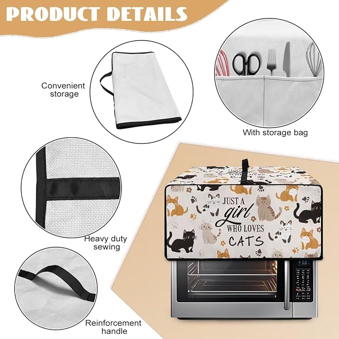 Waterproof Microwave Oven Grill Cover Protector Cartoon Cats Paw Print Foldable - Image 6