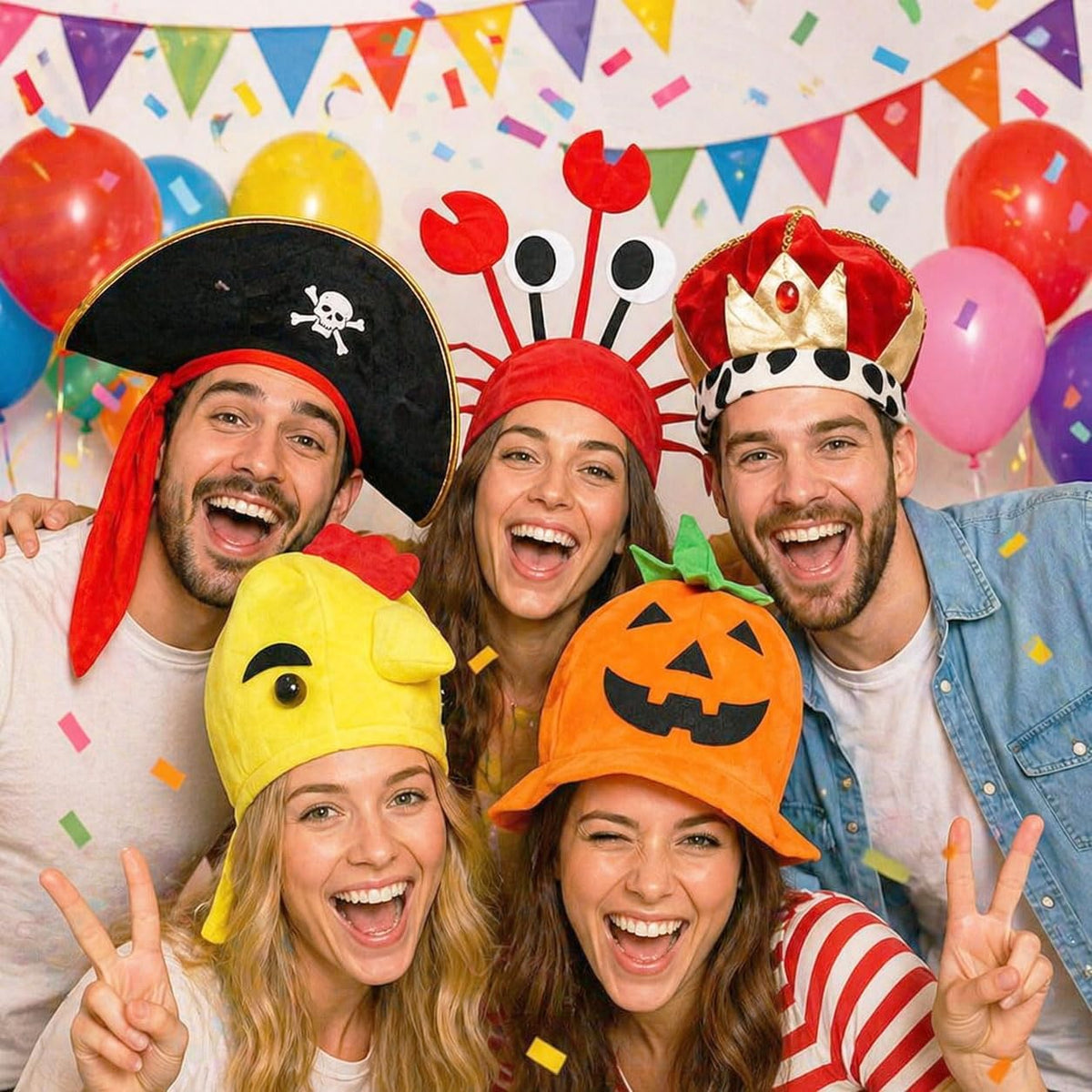 Funny Party Hats Bulk,Costume Crazy Hats for Adults, Photo Booth Props, Birthday Halloween Party Supplies