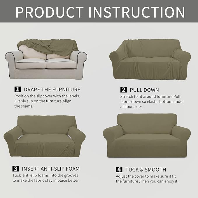 Easy-Going Stretch Loveseat Slipcover 1-Piece Sofa Cover Furniture Protector - Image 5