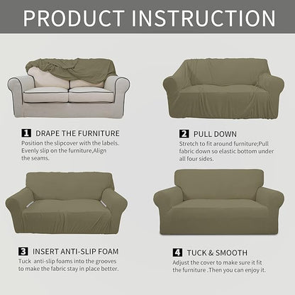 Easy-Going Stretch Loveseat Slipcover 1-Piece Sofa Cover Furniture Protector - Image 5