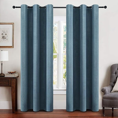 MIULEE Linen Blackout Curtains and Drapes 100% Room Darken Thermal Insulated by MIULEE
