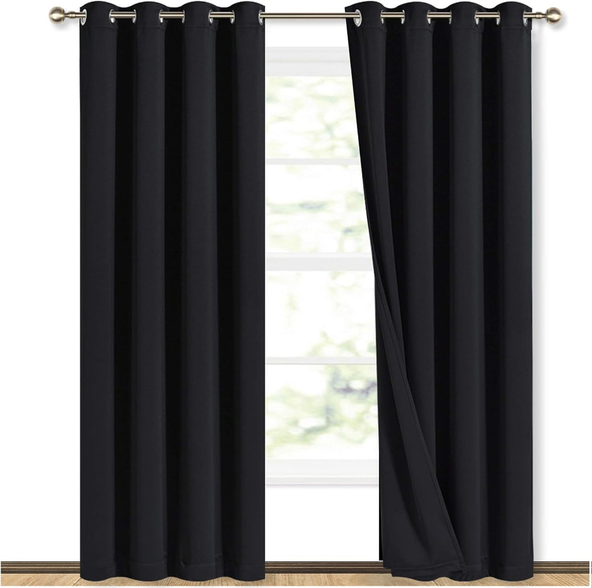 nicetown black full blackout curtains for dining room, main product view