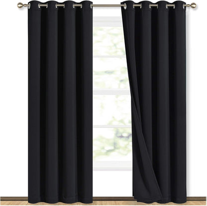 nicetown black full blackout curtains for dining room, main product view
