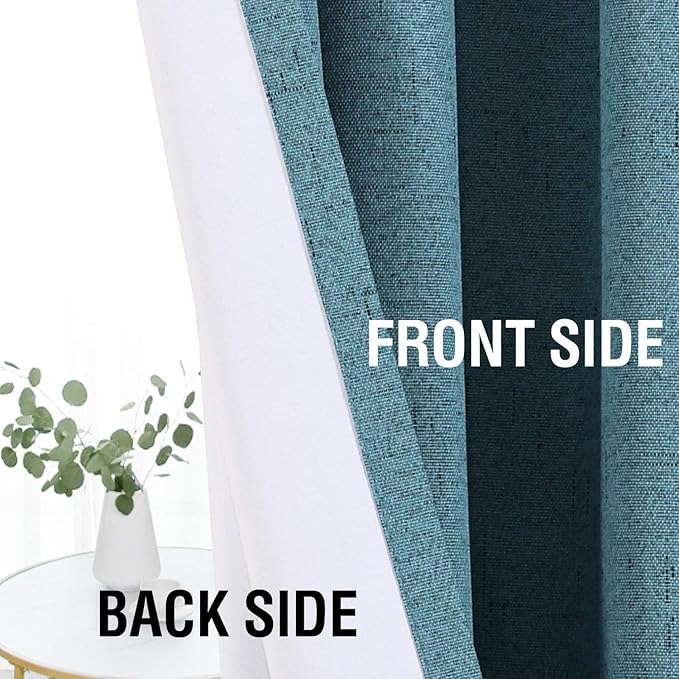 H.VERSAILTEX Linen Look 100% Blackout Curtains 45 Inches Long - Image 7