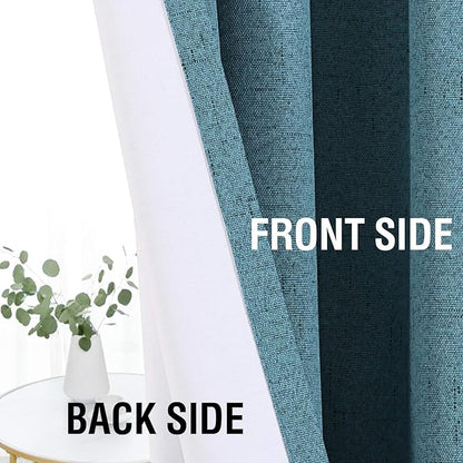 H.VERSAILTEX Linen Look 100% Blackout Curtains 45 Inches Long - Image 7