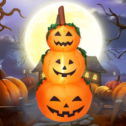 6FT H Halloween Inflatable Stacked Pumpkins Blow up Pumpkin Stacked with Build-in LED Lights, Blow up 3 Pumpkins Inflatable Outdoor Indoor Decorations Large Party Yard Decoration