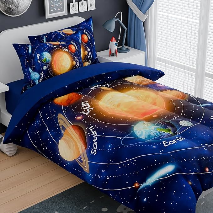 SANDJEST Solar System Comforter Set Full, Ultra Soft Microfiber Bedding Sets - Image 3