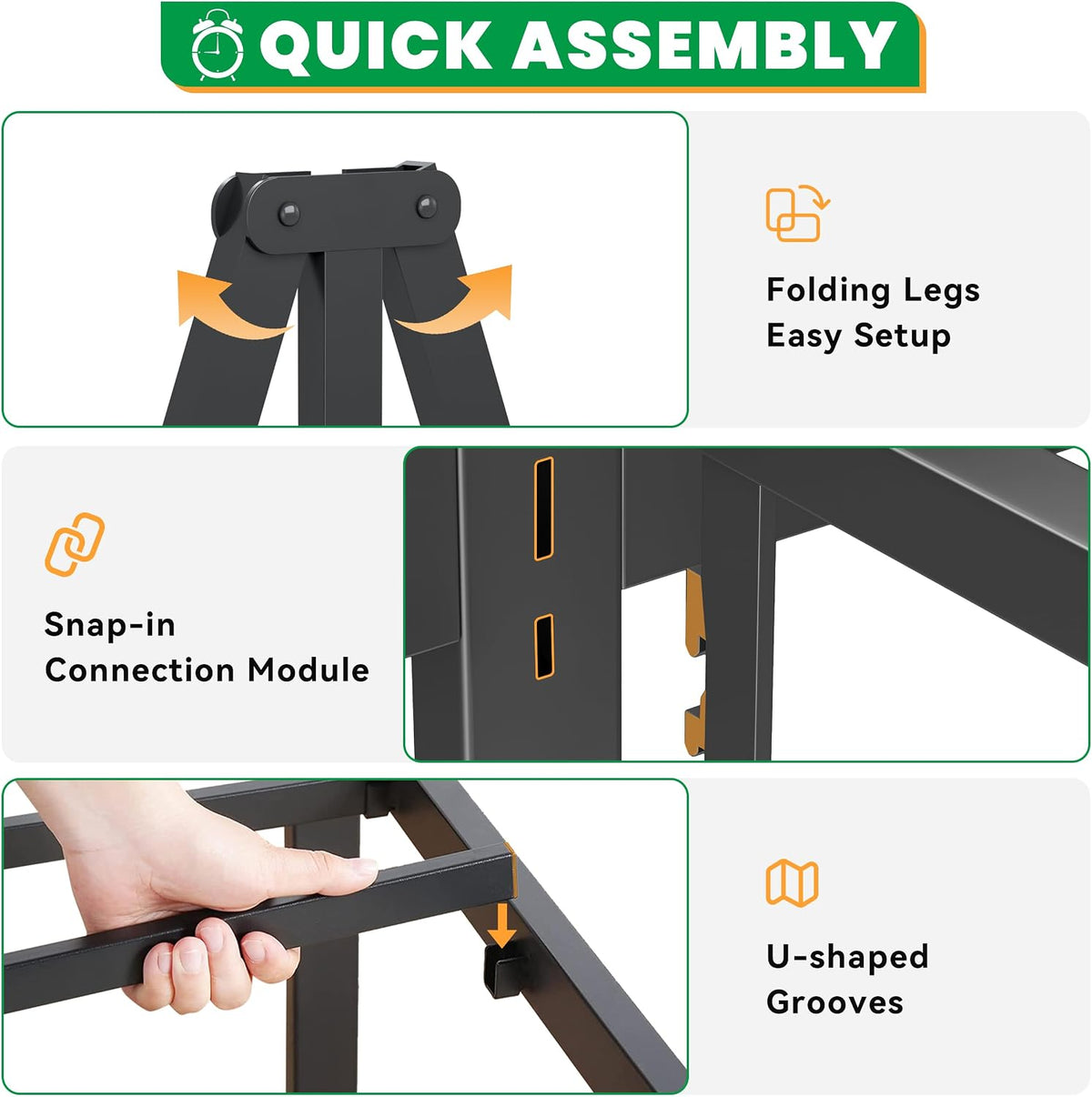 18 inch king size bed frame heavy duty, side view