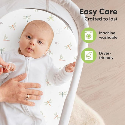 2-Pack Organic Bassinet Sheets for Girls, Boys - Image 7