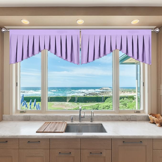 Lavender Curtain Valances for Living Room by OYRING