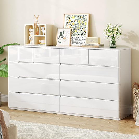 10 drawer dresser for bedroom, 55" long high, main product view