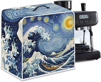 Starry Night Great Wave Print Coffee Maker Covers by PJHEQOXE