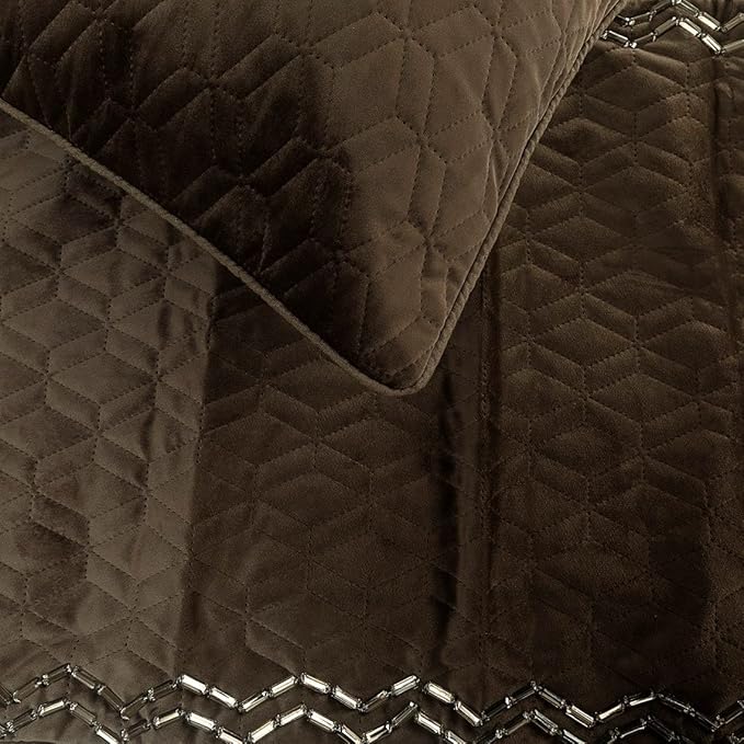 The HomeCentric King Queen Twin Brown Designer Twin 53"x18" Bed Runner - Image 4