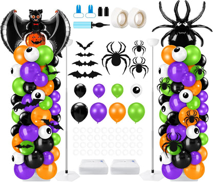 Kasyat 2 Sets Halloween Balloon Column Kit, Bat, Spider