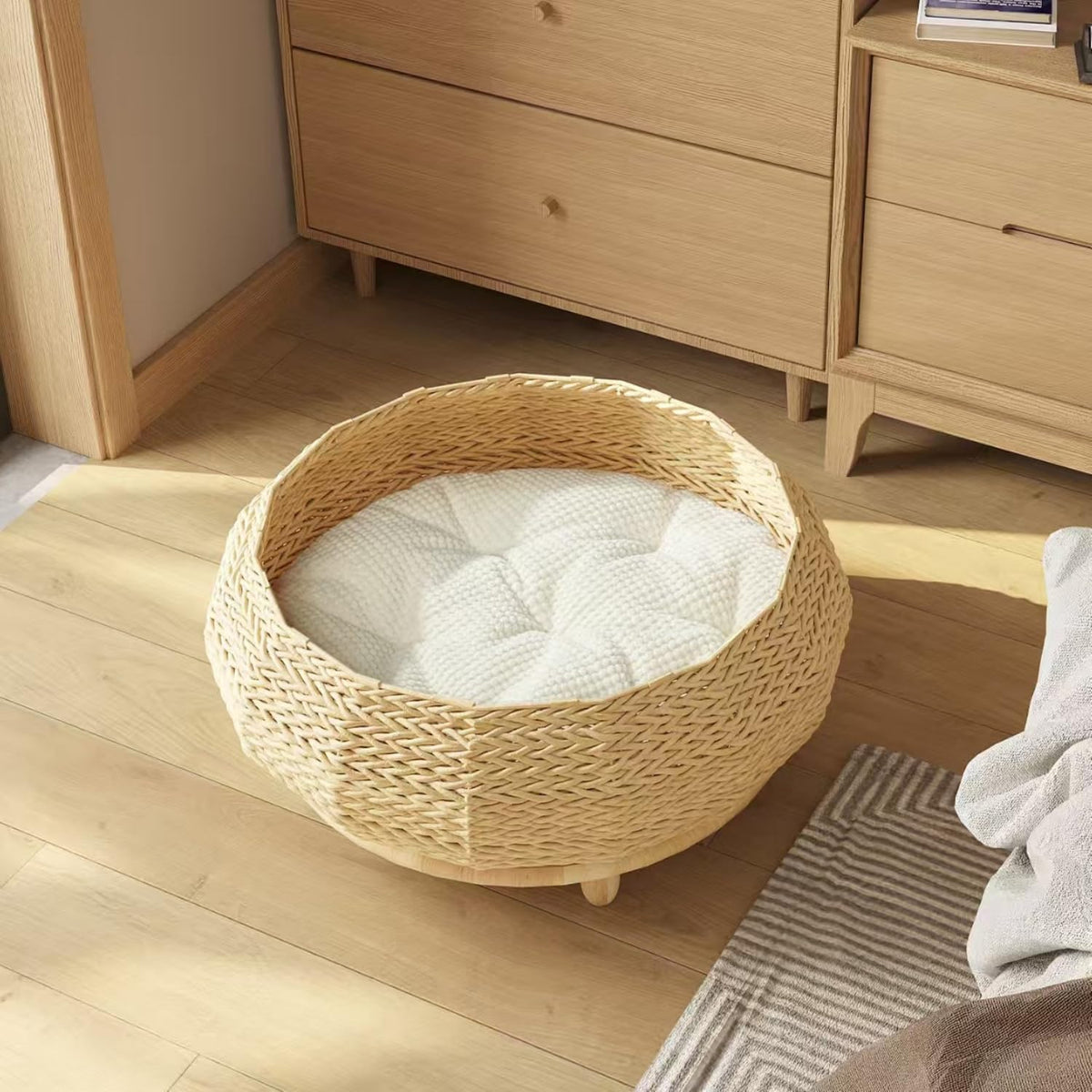 shengocase extra large handwoven paper rope wicker rattan shown in use