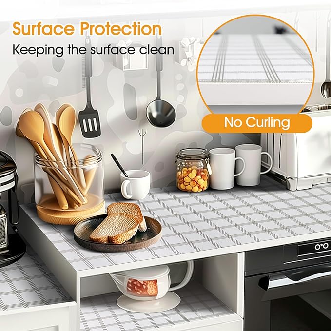 Shelf and Drawer Liner for Kitchen Cabinets Non-Adhesive, Strong Grip Non-Slip - Image 3