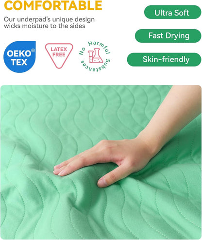 washable incontinence bed pads waterproof for adults, 36"x54"-4, side view