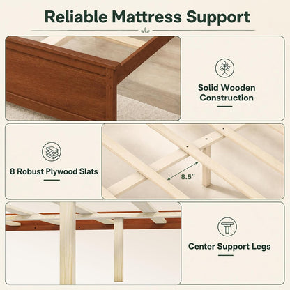 giantex wood queen size bed frame with curved, package contents