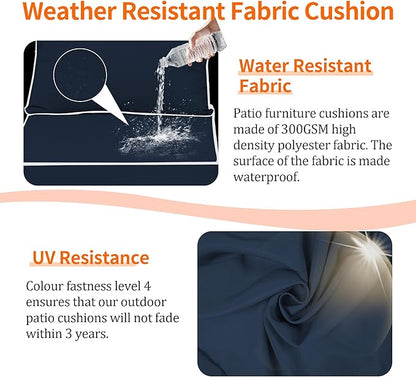 Deep Seat Outdoor Cushions Set of 2, UV&Fade Resistant Deep Seat Patio Cushions - Image 4