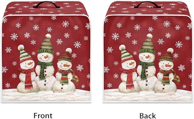 Christmas Coffee Maker Cover, Cute Snowman Coffee Dust Cover, Xmas Mixer - Image 2