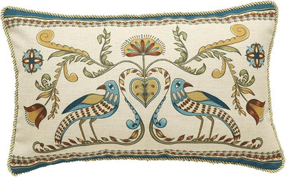 patdrea Designer Rectangle Throw Pillow Covers, Farmhouse Blue Linen by Welcometopatdrea