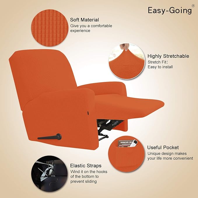 Easy-Going Recliner Stretch Sofa Slipcover Sofa Cover 4-Pieces Furniture - Image 3