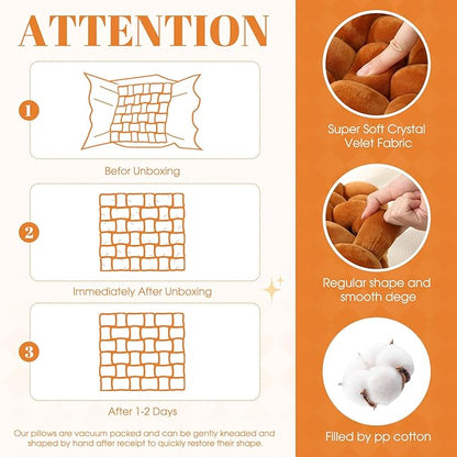 Wenqik 4 Pcs Square Knot Pillows Knotted Plush Soft Throws Accent Pillows - Image 4