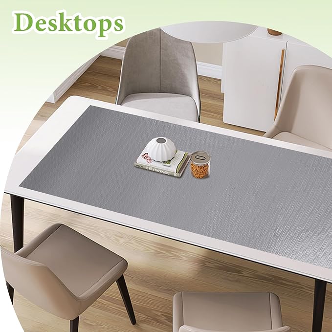 Shelf Liners for Kitchen Cabinets 12in x 20FT Non Adhesive Drawer Liner Grey - Image 8