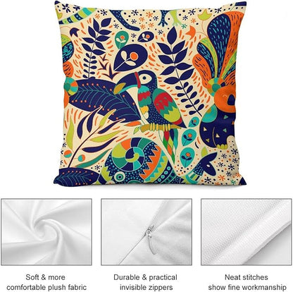 Boho Nature Pillowcases Set of 2 Colorful Bohemian Forest Nature Animals Ethnic - Image 8