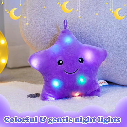 WEWILL 9'' LED Twinkle Star Soft Plush Pillow Toys Glowing Stuffed Star Light - Image 4