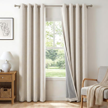 100% blackout linen curtains 84 inch long 2, main product view