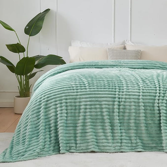 NEWCOSPLAY Super Soft Queen Blanket New Sage Green Premium Silky Flannel Fleece by NEWCOSPLAY