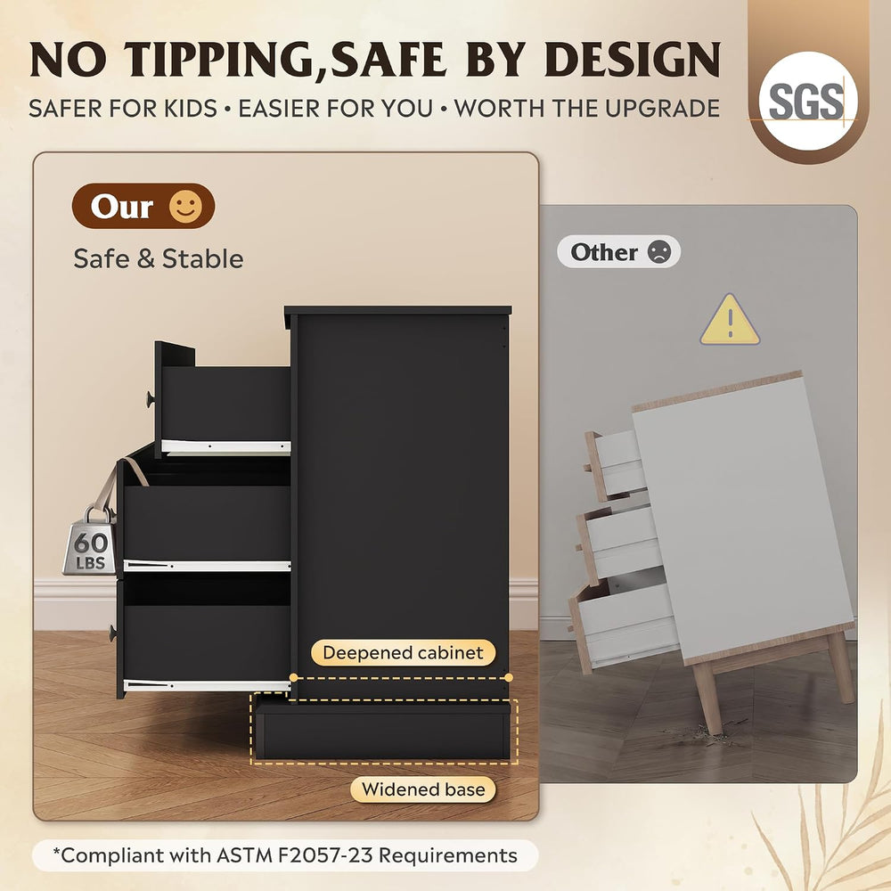 WLIVE 63" Dresser for Bedroom, Modern 9 Drawer Dresser with Exclusive An...
