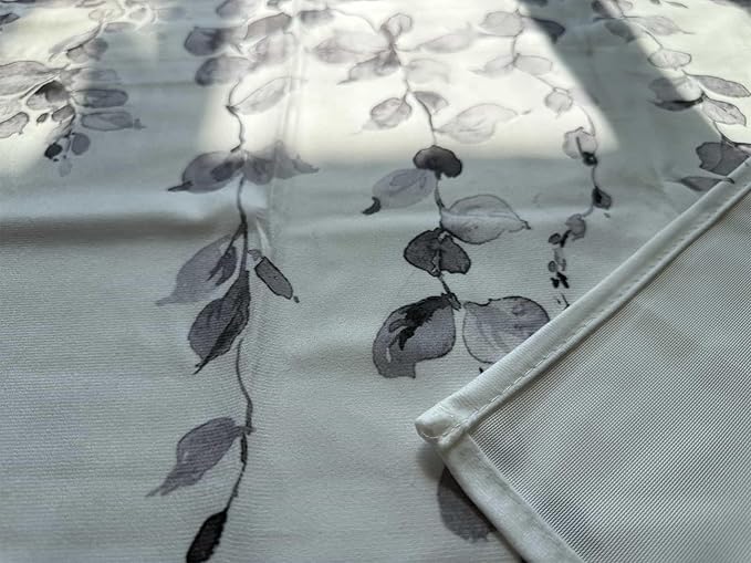 Watercolor Grey Leaves Window Valance - Image 2