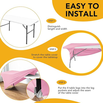 6-Pack Premium Pink Spandex Tablecloths - Image 8