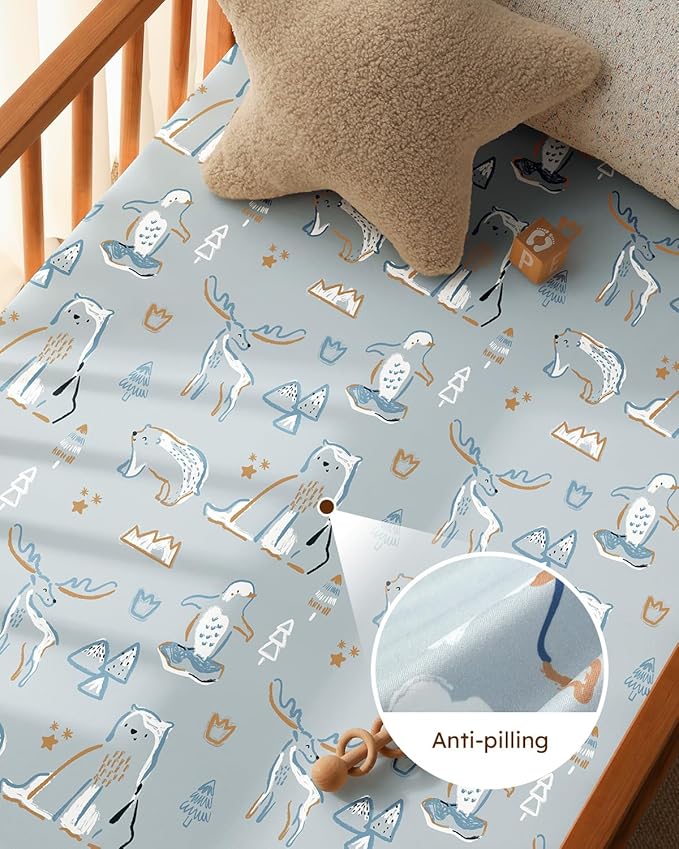 Pack and Play Sheets Fitted 3 Pack, Mini Crib Sheets - Image 4