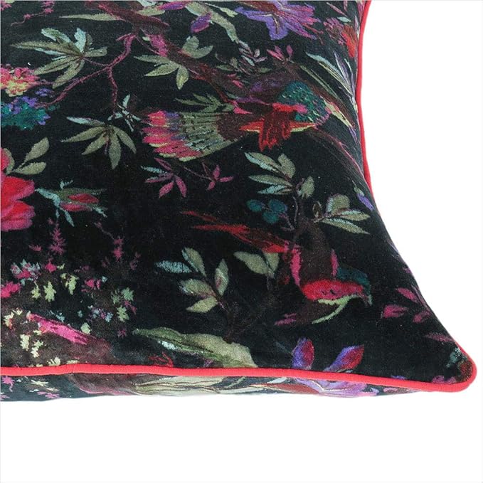 Eyes of India Boho Velvet Bird Print Throw Pillow Cover, Colorful Decorative - Image 4