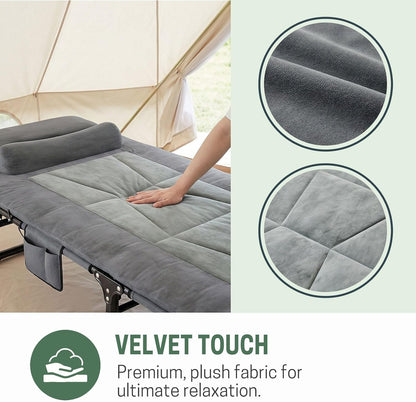 mopaicot camping cots for adults, camping lounge chair, close-up detail