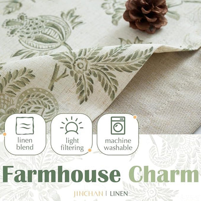 jinchan Floral Valance Curtain Linen Kitchen Valance - Image 4