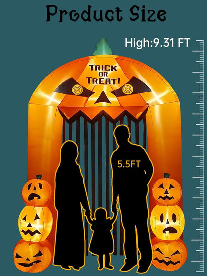 9.5 Feet Halloween Inflatable Arch, Kalolary Pumpkin Inflatables Archway