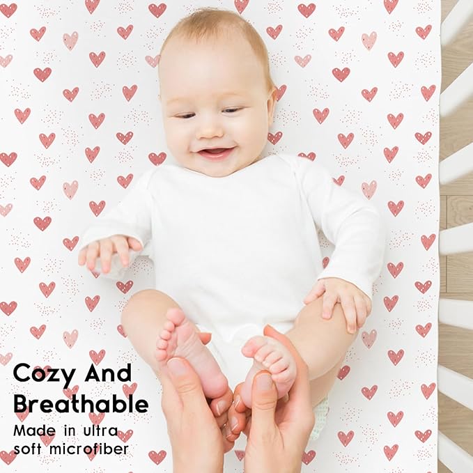 Yoofoss Baby Crib Sheets for Boys Girls, Fitted Crib Sheet 2 Pack for Standard - Image 4